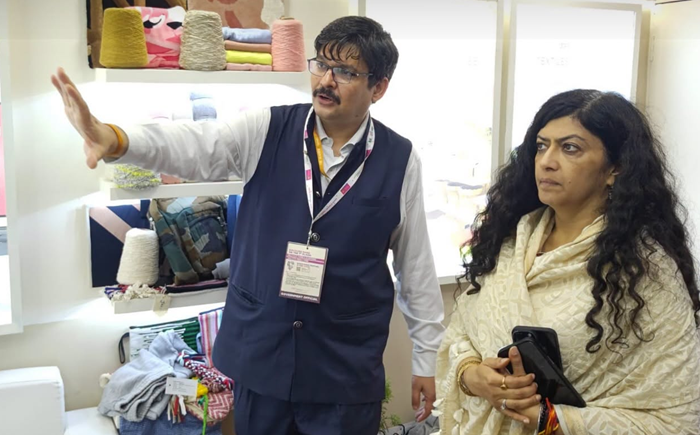 Textiles Additional Secretary visits Textiles Committee pavilion at Bharat Tex 2026